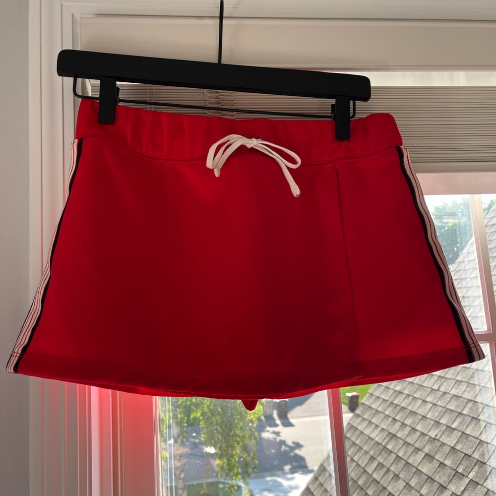 BDG Red Mini Skirt with White Drawstring